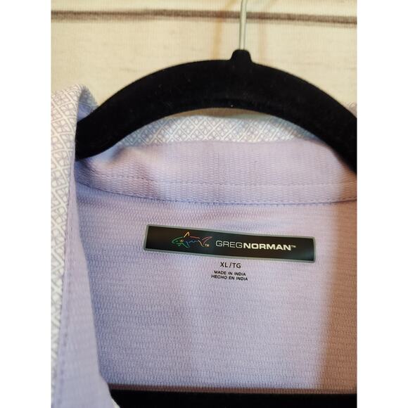 Greg Norman Men's Performance Golf Relaxed Fit Polo Shirt Purple Printed Size XL - Picture 4 of 7